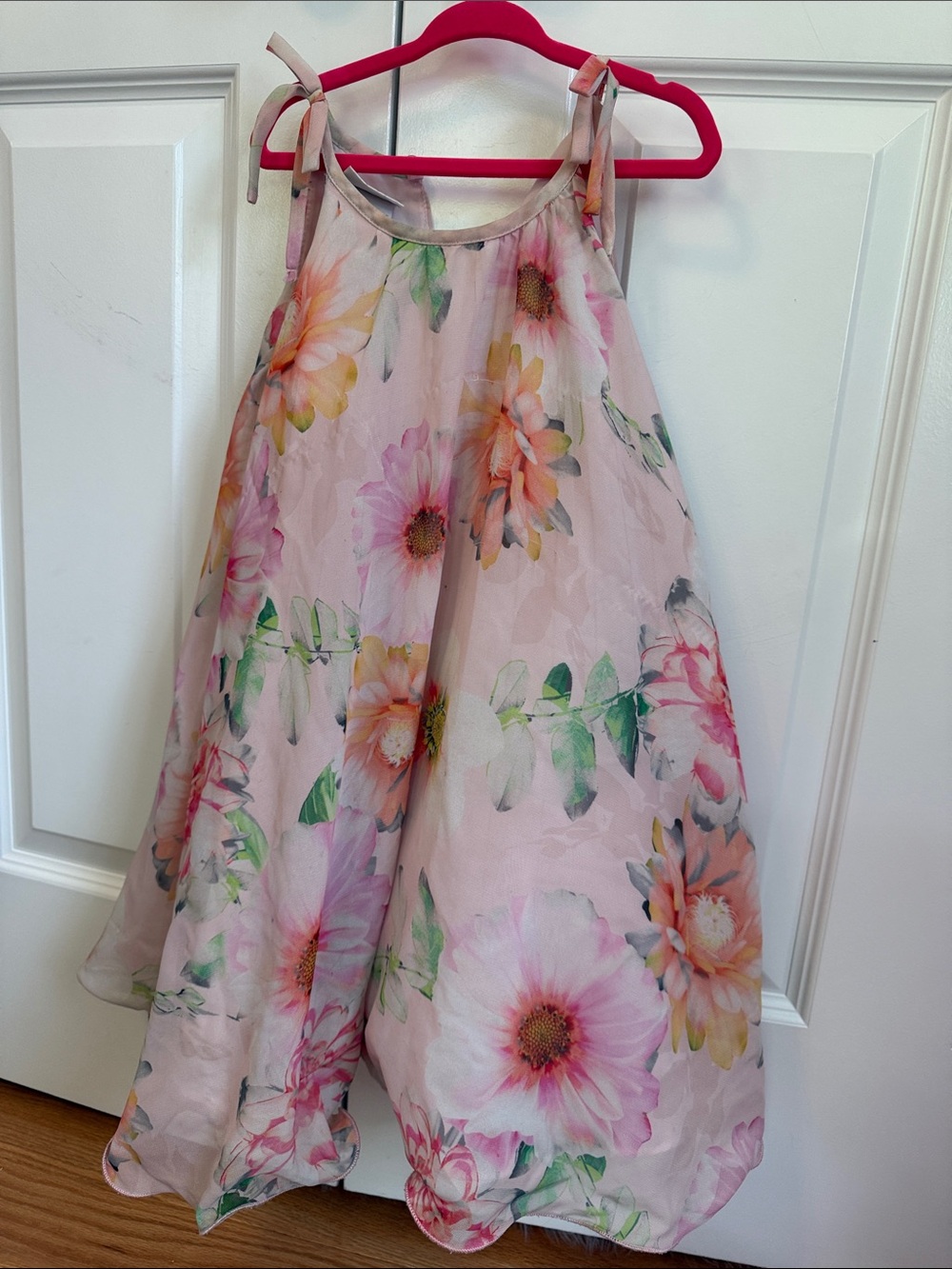 iris & ivy Pink Floral Tie-Shoulder Dress